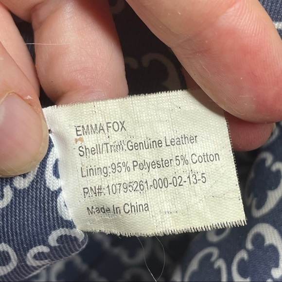 Emma Fox Leather Shoulder Bag – Orange with Blue/White Lining - Picture 11 of 13